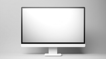 blank white computer screen for web design mockup, screen mockup, presentation mockup