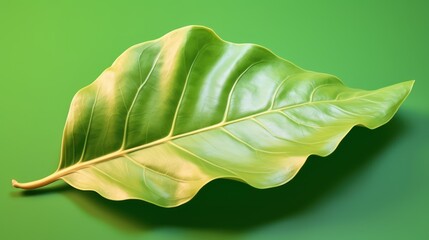 Wall Mural - Isolated green leaf on a isolated pastel UHD WALLPAPER