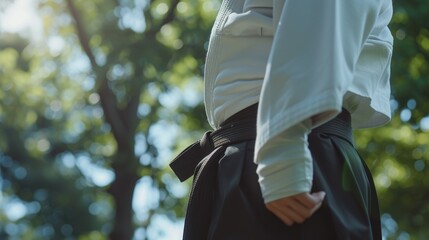 Poster - A man wearing a white shirt and a black belt