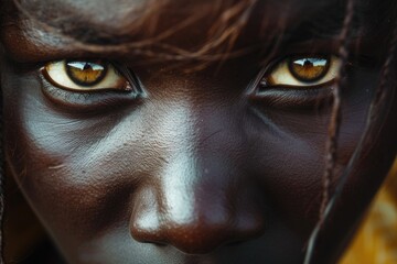 Sticker - A close-up image showcasing the beauty of brown eyes. Can be used for various purposes