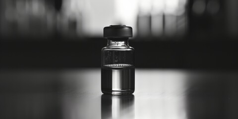 Poster - A black and white photo of a bottle of water. Suitable for various uses
