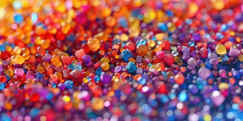 Aufkleber - A close-up shot of a vibrant bunch of colorful beads. Perfect for jewelry making, crafts, or adding a pop of color to any project