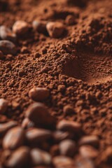 Poster - A pile of coffee beans sitting on top of a pile of dirt. Suitable for coffee-related projects and illustrations