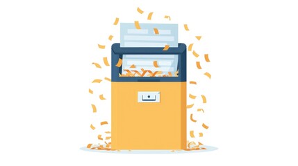 Poster - A pile of paper sitting on top of a machine. Suitable for office, printing, and technology-related projects