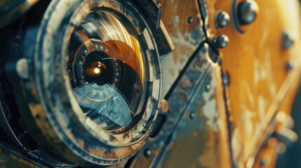Poster - A detailed close up of a car's front view mirror. Perfect for automotive industry websites or car-related articles