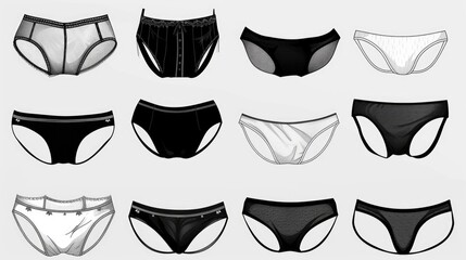 Poster - A collection of underwear in various vibrant colors. Suitable for fashion and clothing-related projects