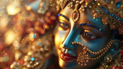 Aufkleber - A close-up view of a statue of a woman. This image can be used for various purposes