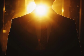 Aufkleber - A silhouette of a man wearing a suit and tie. Can be used for professional, business, or corporate-related designs