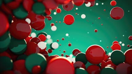 Aufkleber - A vibrant image featuring a bunch of red and green balloons floating in the air. Perfect for celebrations and festive occasions