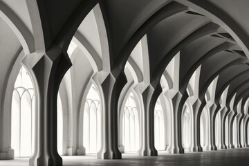 Poster - Abandoned building in monochrome, suitable for architectural projects