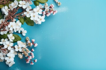 Aufkleber - A bunch of white flowers on a vibrant blue background. Perfect for adding a touch of elegance to any design or project