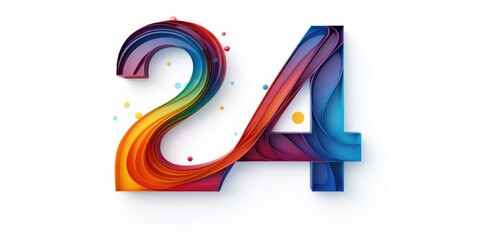 Poster - A number four made out of colored paper. This versatile image can be used for various creative projects