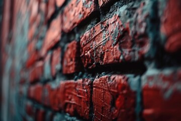 Canvas Print - A detailed close-up shot of a red brick wall. Ideal for architectural projects or backgrounds