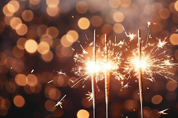 Poster - A couple of sparklers sitting on top of a table. Perfect for adding a festive touch to any celebration or event