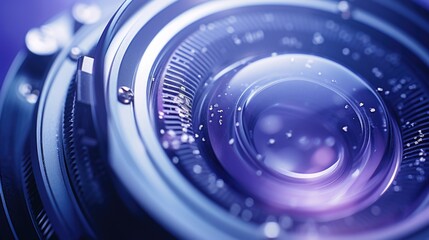 Poster - Detailed close up of a camera lens, perfect for photography enthusiasts