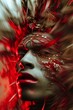 © cff999 - demon covered face bejeweled avant garde model, chromatic aberration, motion, blurred