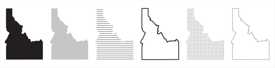 Wall Mural - idaho state map black. idaho map silhouette isolated on transparent background. vector illustration.