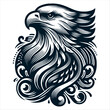 eagle head, on a white background, generative ai,  mascot, design element for business, logo, label, emblem, tattoo, sign, poster, Vintage, emblems, Vector illustration