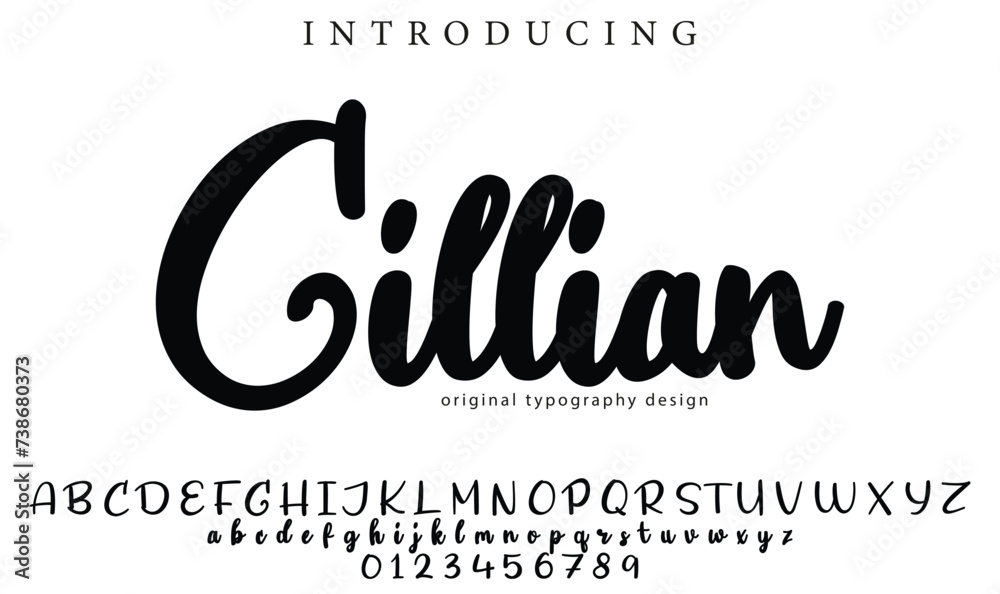 Gillian. Handdrawn calligraphic vector font for hand drawn messages ...