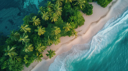 Wall Mural - Tropical Beach Aerial View