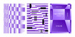 © KKK - template poster design set purple violet gradient image concept modern Brutalist Abstract Geometric aesthetic background flyer paper cover layout editorial vertical graphic design effect impact