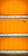 Poster - Collection of images with orange color industrial warehouse wall