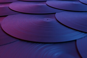 Aufkleber - This image presents a vinyl record infused with retro wave aesthetics, blending classic analog music with futuristic neon elements.