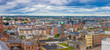 Dublin Skyline,  Aerial view of a city on a cloudy day, Ireland