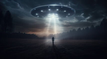 UFO Phenomena: Man Abducted by Extraterrestrial Beings  at night