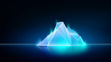 Iceberg In The Oceanfantasy Theme Neon Line Glowing Technology Galaxy Color