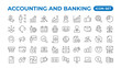 © artnazu - Set of line icons related to accounting, audit, and taxes. Outline icon collection. Businesssymbols.Income set. Containing money, tax, earnings, payment,paycheck, work, pension, and wages icons.