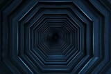 Fototapeta Do przedpokoju - Hexagonal dark blue navy background texture placeholder, radial center space, 3d illustration, 3d rendering backdrop