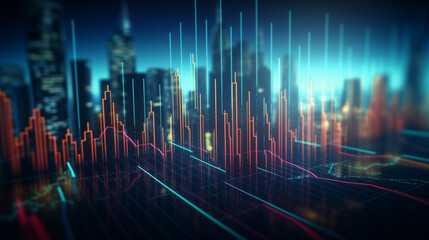 Poster - stock market analysis graph, business activity at stock market presented in graph, stocks business analytics 