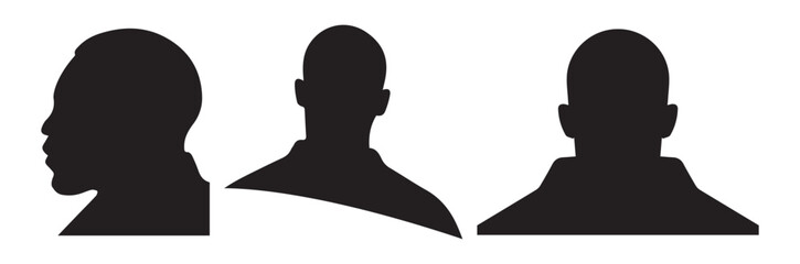 Wall Mural - silhouette of a person black man icon, profile icon vector 