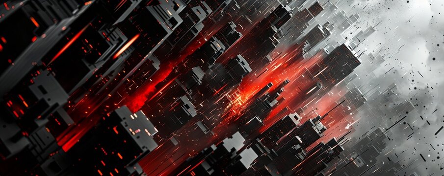 A captivating modern abstract background that captures the essence of Film Noir intrigue, infused with the futuristic allure of iconic sci-fi franchises. Generate AI.