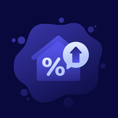 Wall Mural - mortgage or loan rate growth icon, vector design