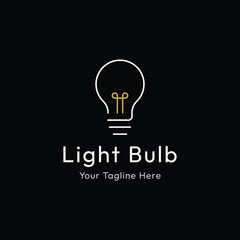 Wall Mural - Simple light bulb logo template design with creative idea.