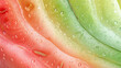 close-up, macro melon and watermelon cut into slices, juicy fruit pulp with drops of water, summer fruit, pattern, gradient green and red texture