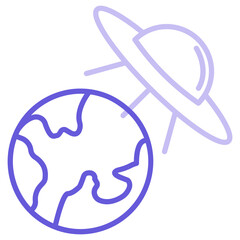 Sticker - UFO Earth Icon