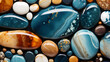 Pebble stones background, stones of different colors and sizes