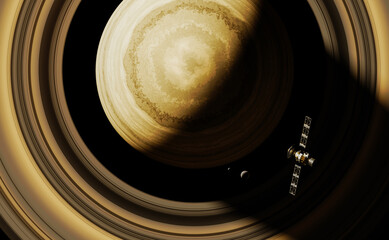 Wall Mural - 3d render, gas giant planet in deep space
