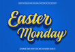 Vector happy easter poster 3d text
