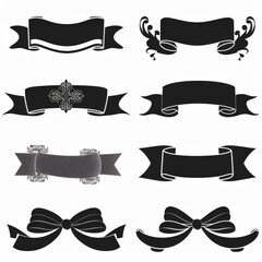 Poster - A whimsical cartoon drawing featuring a hat adorned with black ribbons, intricately designed with clipart elements, evoking a sense of mystery and elegance