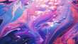 Holograficzna tapeta opalowa - technika i sztuka. Niebieskie, różowe i fioletowe odcienie tła cieczy o nieregularnych kształtach.