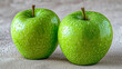 green apples on white background