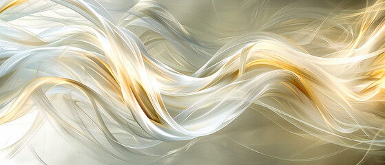 Poster - Golden Waves: A Luxurious Abstract, Where Light and Color Blend to Create a Vision of Elegance and Motion