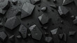 Monochrome image of scattered geometric rock shapes. Abstract for background, texture, or modern design concept with copy space