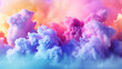 a fantasy cloudscape, where billowing pink and white clouds dominate the sky, accented by subtle hints of bright sky blue.