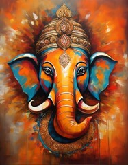 Illustration of Lord Ganesha, the son of God Shiva and Goddess Parvati. The Hindu God Ganesha is the remover of obstacles .He is the first God to be worshipped in all Hindu rites and rituals.