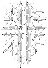 Aufkleber - High-tech technology background texture. Circuit board illustration